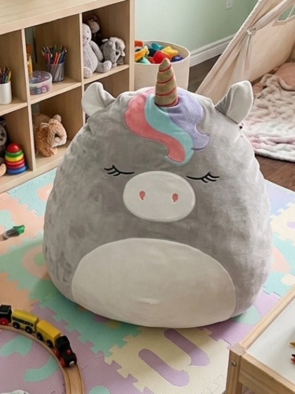 Squishmallows Gray Unicorn Plush
